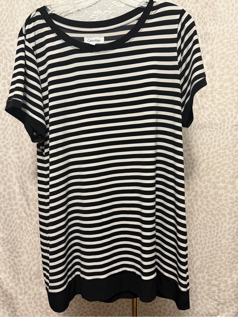 Calvin Klein Black & White Horizontal Stripe Dress